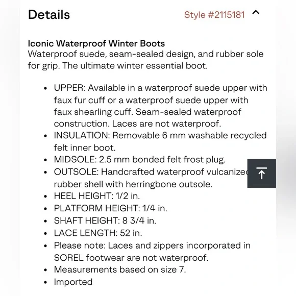 Sorel Joan of Arctic Winter Boot, Size 9.5 - Picture 3 of 7